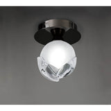 Fragma Black Chrome Ceiling Light with Frosted Glass Shade