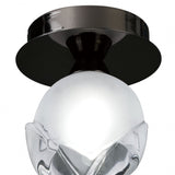 Fragma Black Chrome Ceiling Light with Frosted Glass Shade