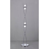 Fragma 4-Light Floor Lamp in Polished Chrome with Frosted Glass Spheres