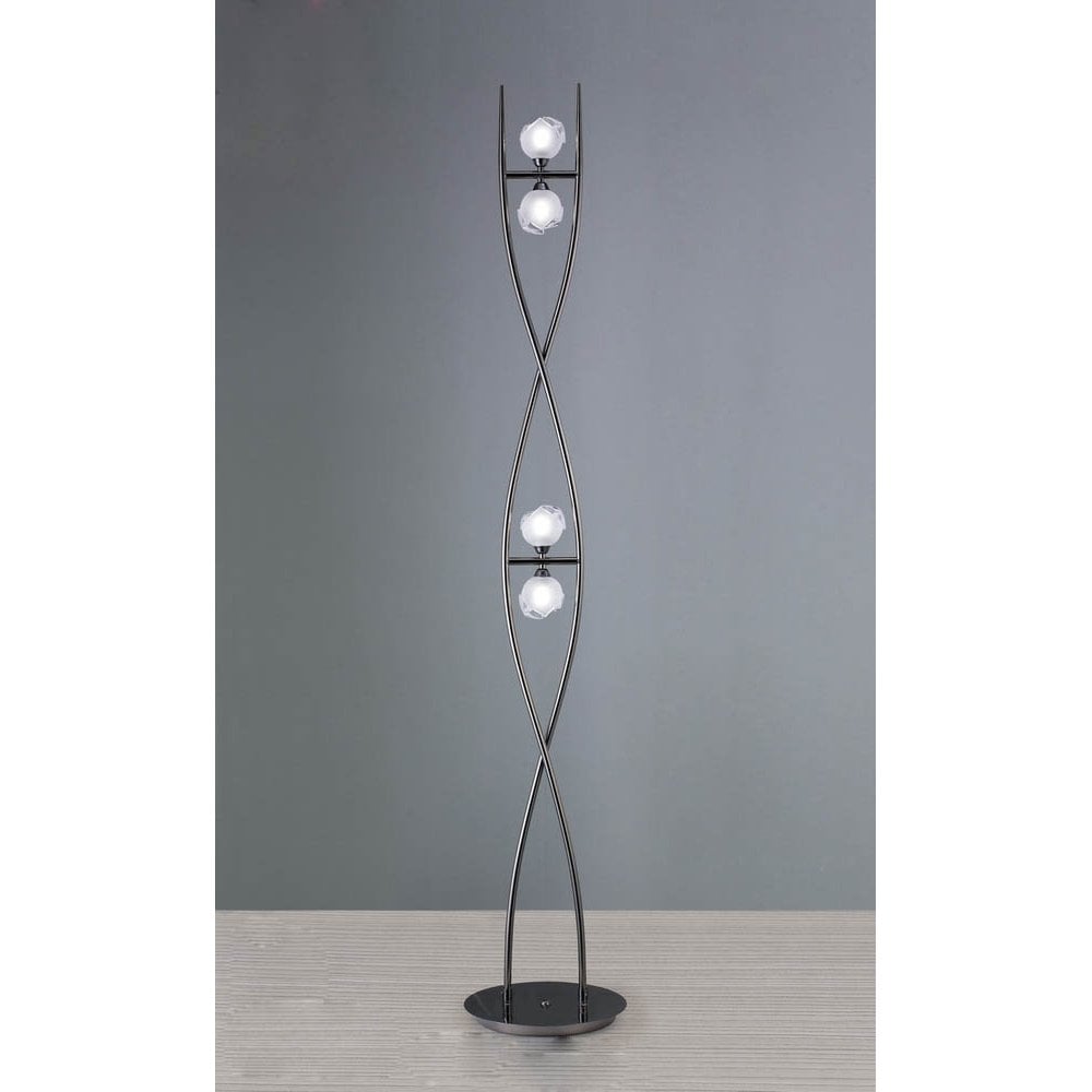 Fragma 4-Light Floor Lamp in Black Chrome Finish