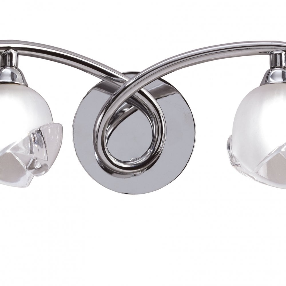 Fragma Dual Light Chrome Wall Lamp with Switched Rocker