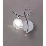 Elegant Left Switched Fragma Wall Lamp in Polished Chrome with Frosted Glass Shade