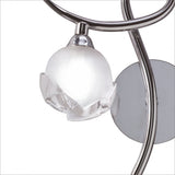 Elegant Left Switched Fragma Wall Lamp in Polished Chrome with Frosted Glass Shade