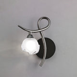 Sleek Black Chrome Fragma Wall Lamp with Frosted Glass Sphere