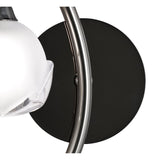 Sleek Black Chrome Fragma Wall Lamp with Frosted Glass Sphere