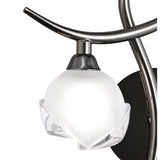 Sleek Black Chrome Fragma Wall Lamp with Frosted Glass Sphere