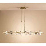 Kromo Antique Brass Telescopic Light Fixture with Clear Crystal Accents