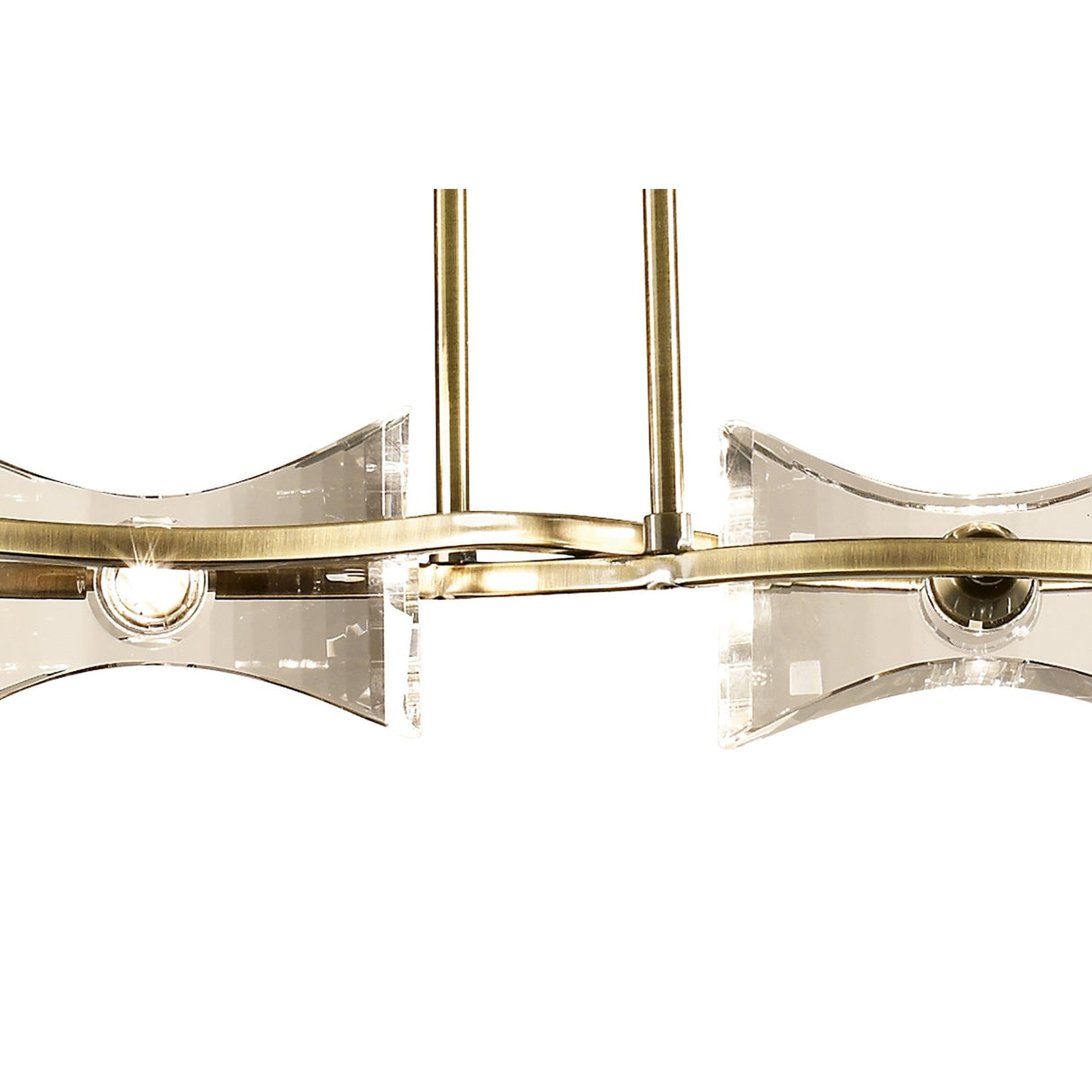 Kromo Antique Brass Telescopic Light Fixture with Clear Crystal Accents