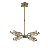 Kromo Telescopic Semi-Flush Convertible Light Fixture in Antique Brass with Clear K9 Crystals