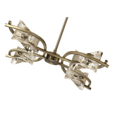 Kromo Telescopic Semi-Flush Convertible Light Fixture in Antique Brass with Clear K9 Crystals