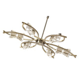 Kromo Sculptural Chic Telescopic Semi Flush Convertible Light in Antique Brass