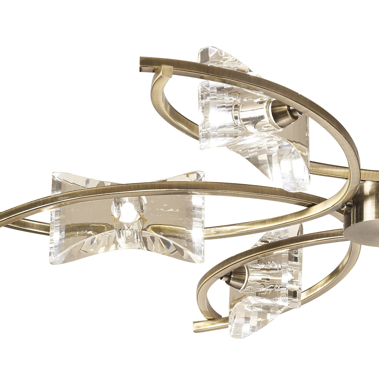 Kromo Sculptural Chic Telescopic Semi Flush Convertible Light in Antique Brass