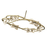 Kromo Antique Brass Telescopic 6-Light Chandelier with Clear Crystal Shades