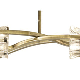 Kromo Antique Brass Telescopic 6-Light Chandelier with Clear Crystal Shades