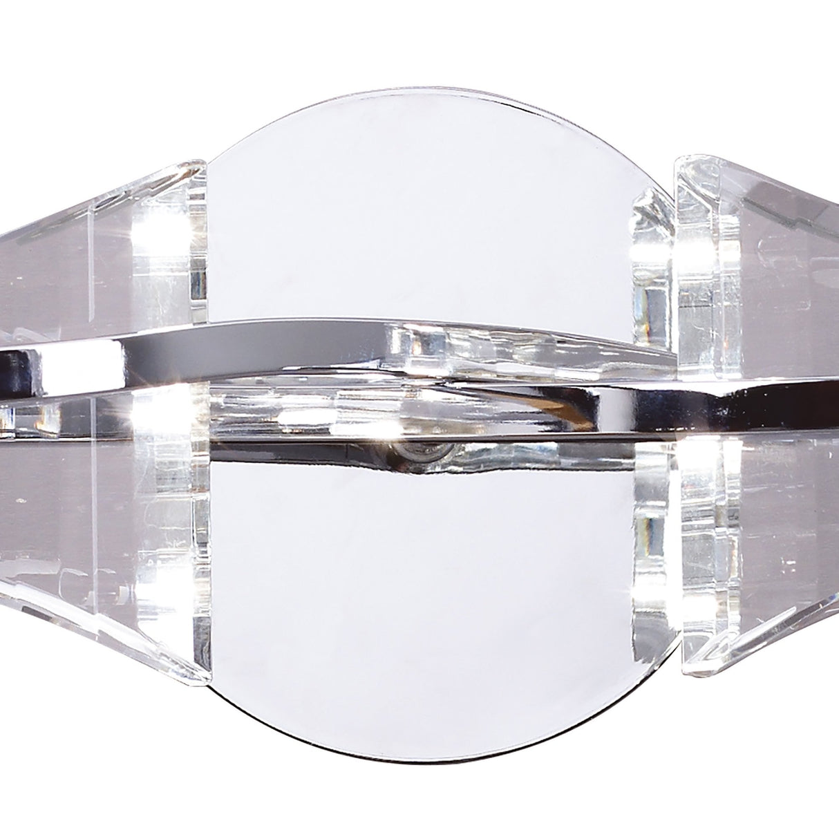 Kromo Dual-Lamp Wall Light in Polished Chrome with Clear Crystal Design