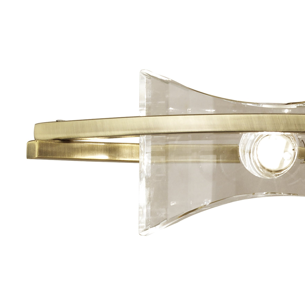 Kromo Antique Brass Dual Light Crystal Wall Lamp with Rocker Switch