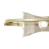 Kromo Antique Brass Dual Light Crystal Wall Lamp with Rocker Switch