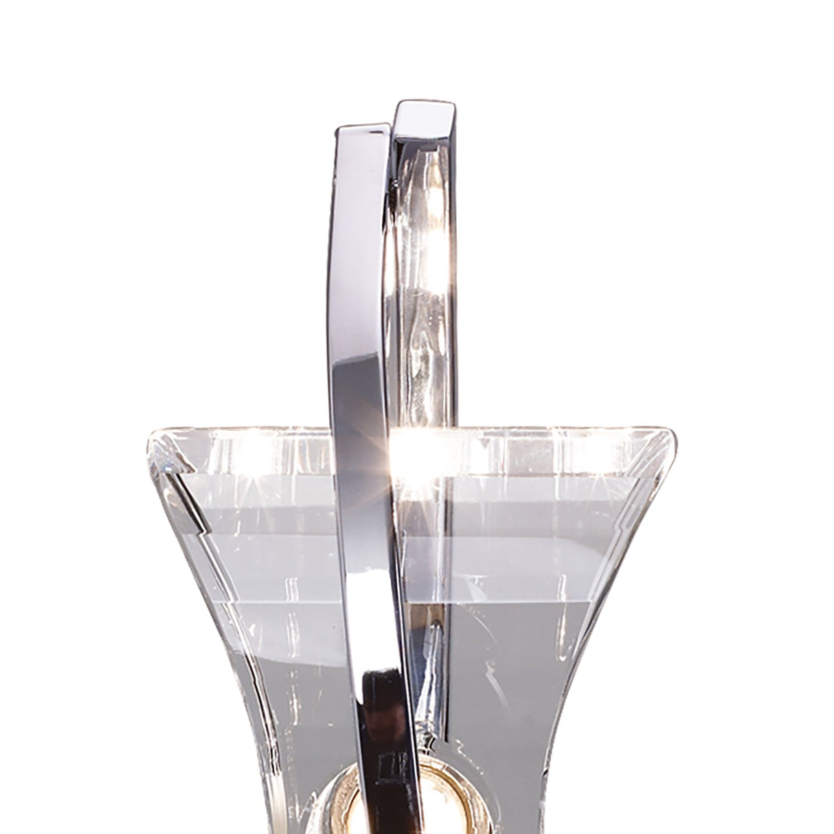 Elegant Kromo Chrome Table Lamp with Multi-Faceted Crystal Accent