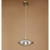Kromo Pendant Light with Antique Brass Finish and Clear Crystal Shade