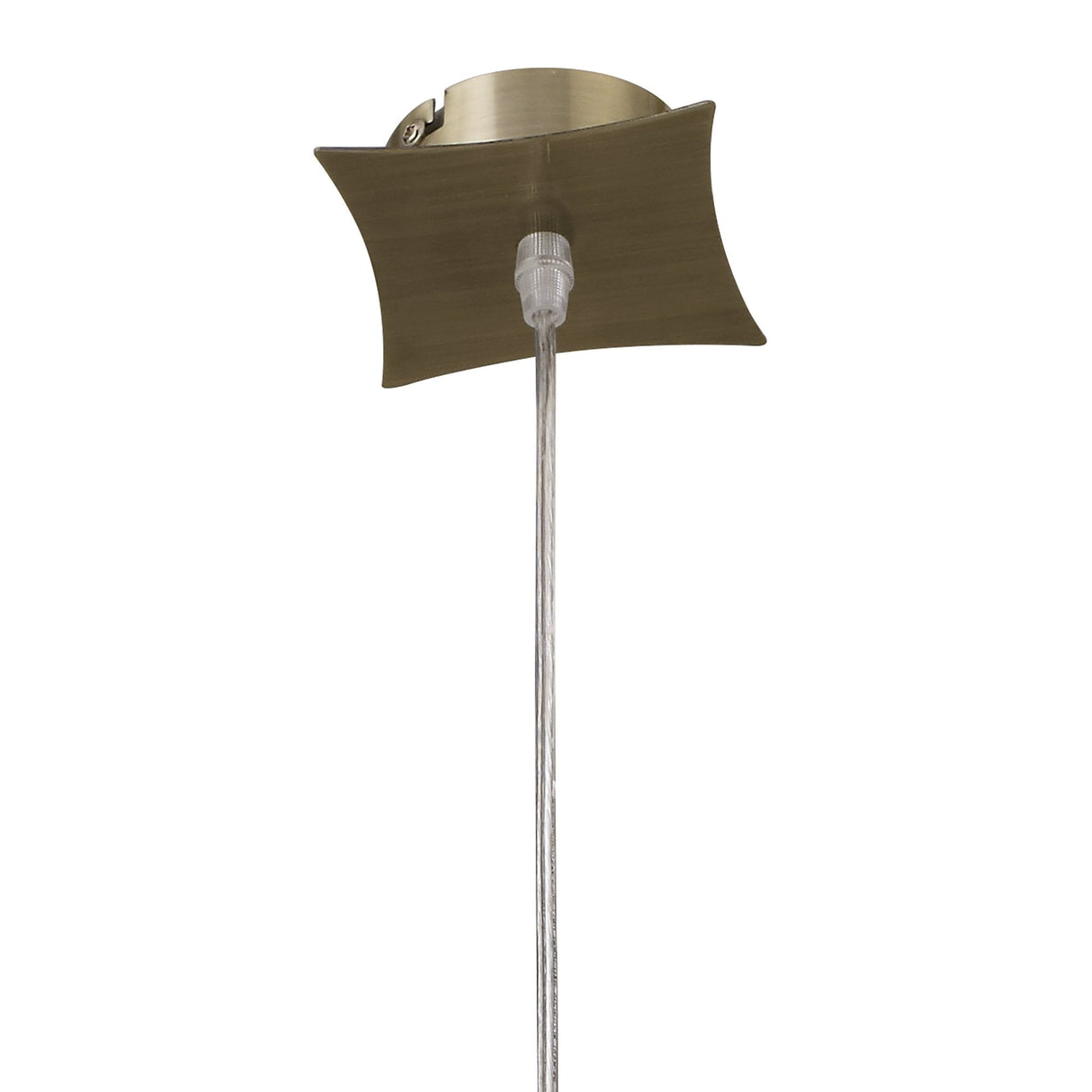 Kromo Pendant Light with Antique Brass Finish and Clear Crystal Shade