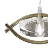 Kromo Pendant Light with Antique Brass Finish and Clear Crystal Shade