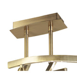 Cuadrax Antique Brass Semi-Flush Ceiling Light with 4 G9 Bulbs