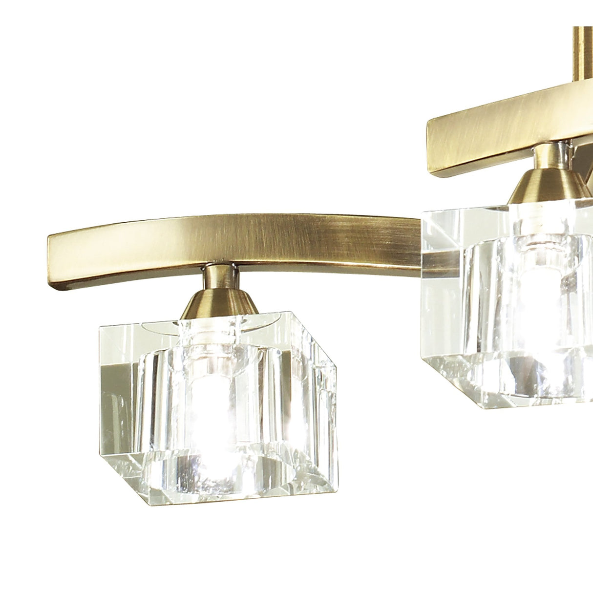 Cuadrax Antique Brass Semi-Flush Ceiling Light with 4 G9 Bulbs