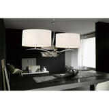 Eve 4-Light Chrome Pendant with Elegant White Oval Shades