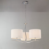 Eve Pendant Light Trio in Polished Chrome with White Silken Round Shade