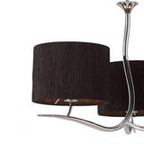 Eve 3-Light Pendant in Polished Chrome with Black Silk Shades