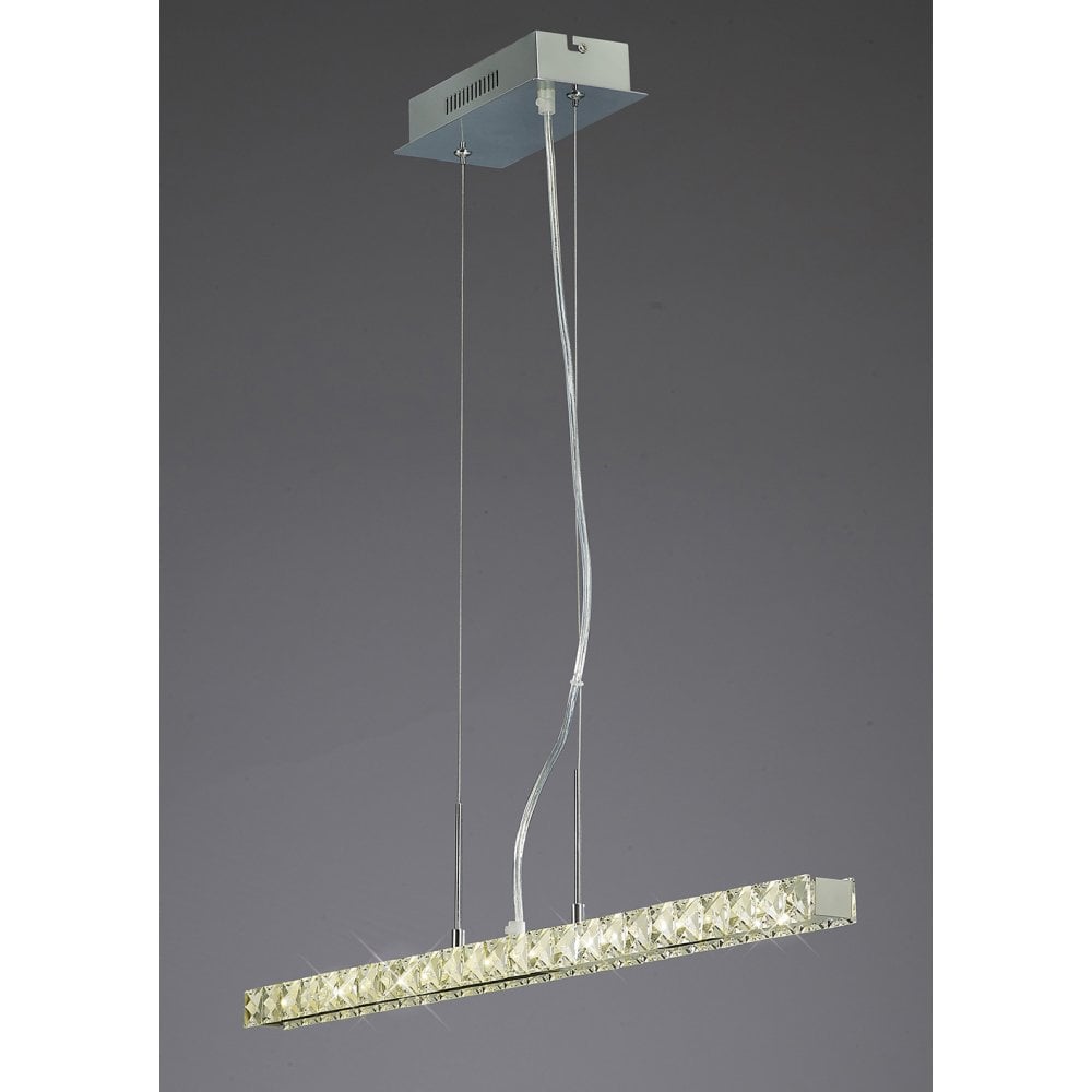 Galaxy Pendant Light: 12W LED with Polished Chrome and Crystal Finish