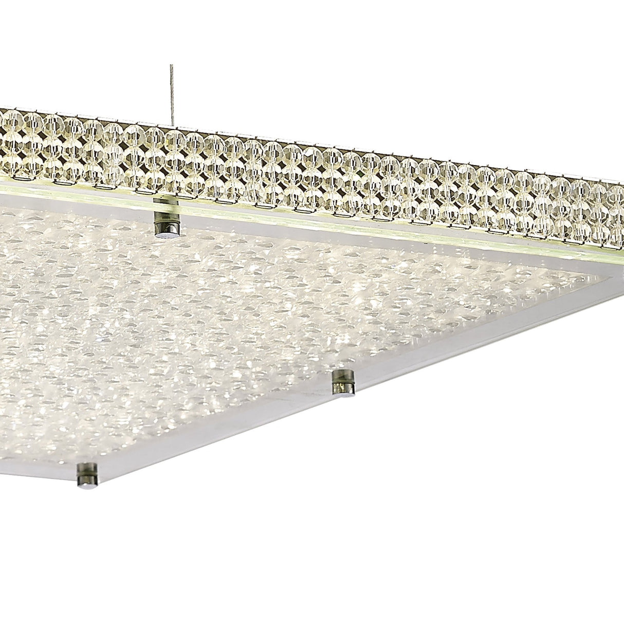 Amelia Radiant Pendant Light - 44W LED in Sleek Chrome & Crystal Design