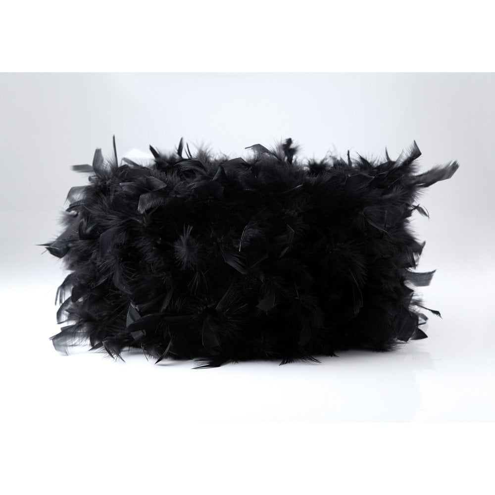 Elegant Arqus Black Feather Lampshade 410mm x 200mm