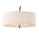 Eve Triple Pendant Light in Polished Chrome with White Round Shade