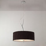 Eve Pendant Light Trio in Polished Chrome with Elegant Black Shade