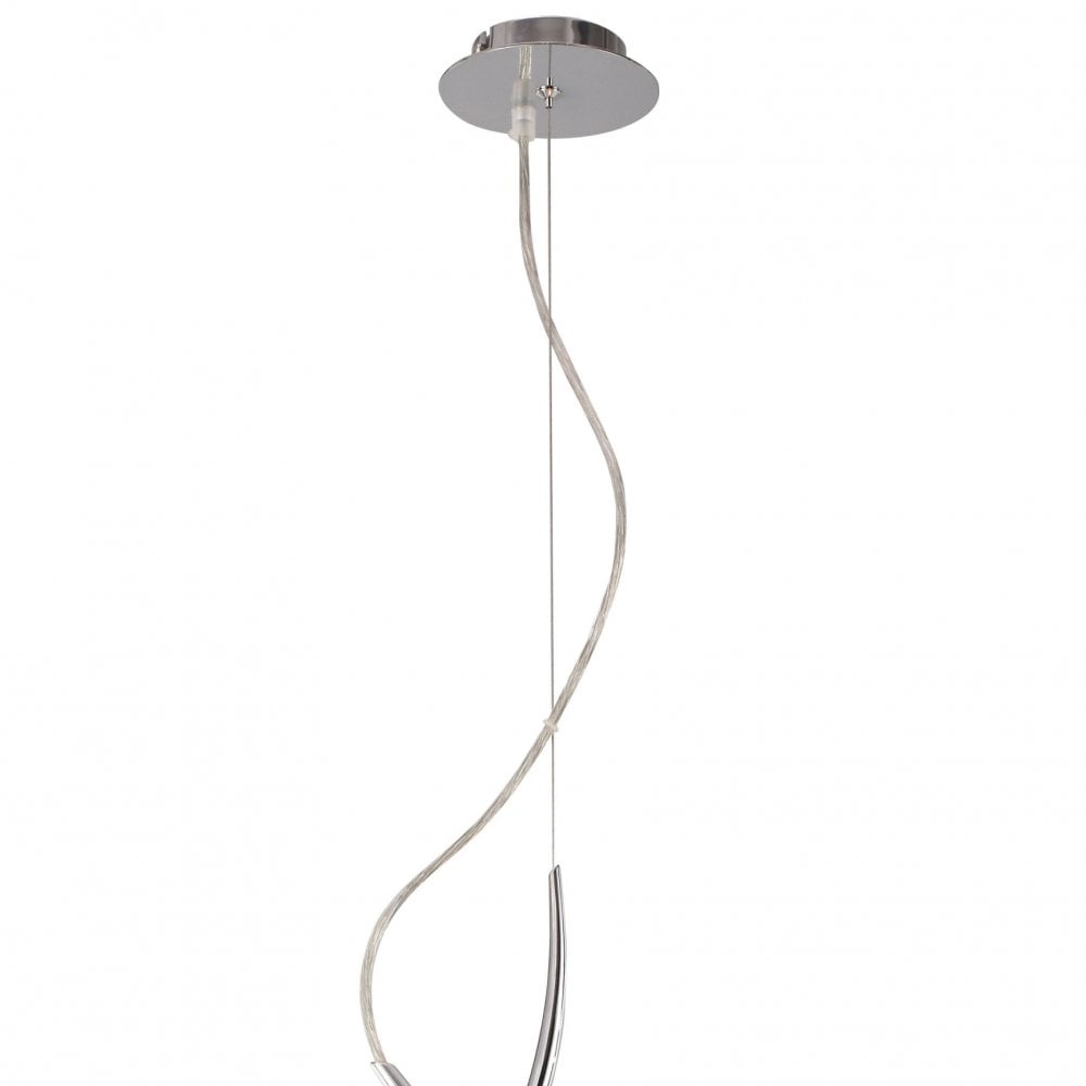 Eve Pendant Light Trio in Polished Chrome with Elegant Black Shade