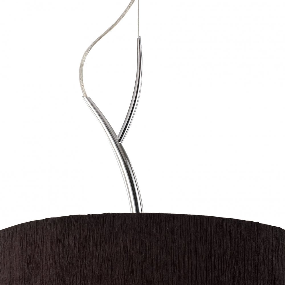 Eve Pendant Light Trio in Polished Chrome with Elegant Black Shade