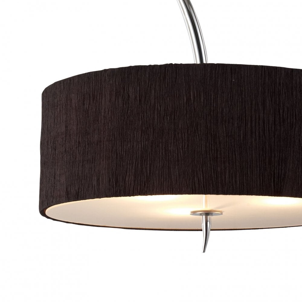 Eve Pendant Light Trio in Polished Chrome with Elegant Black Shade