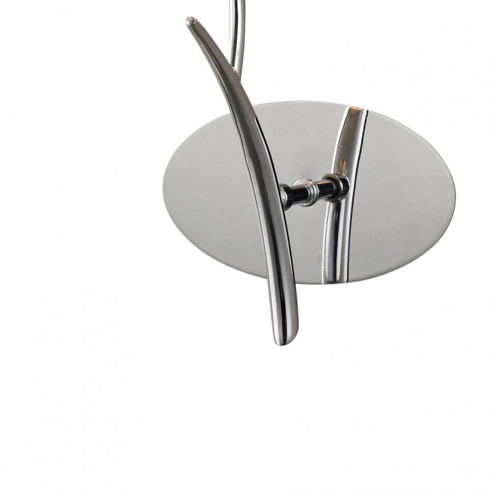 Eve Polished Chrome Wall Lamp with White Oval Shade and Rocker Switch