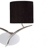Sleek Eve Dual Light Wall Lamp in Polished Chrome with Black Silken Oval Shades