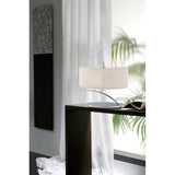 Eve Dual Light Table Lamp, Polished Chrome with Elegant White Oval Shade