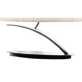 Eve Dual Light Table Lamp, Polished Chrome with Elegant White Oval Shade
