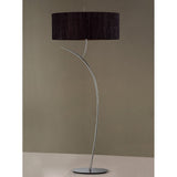 Polished Chrome Eve Floor Lamp with Dual Light and Black Silky Oval Shade