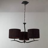 Eve Anthracite Pendant Light with Black Silky Round Shades