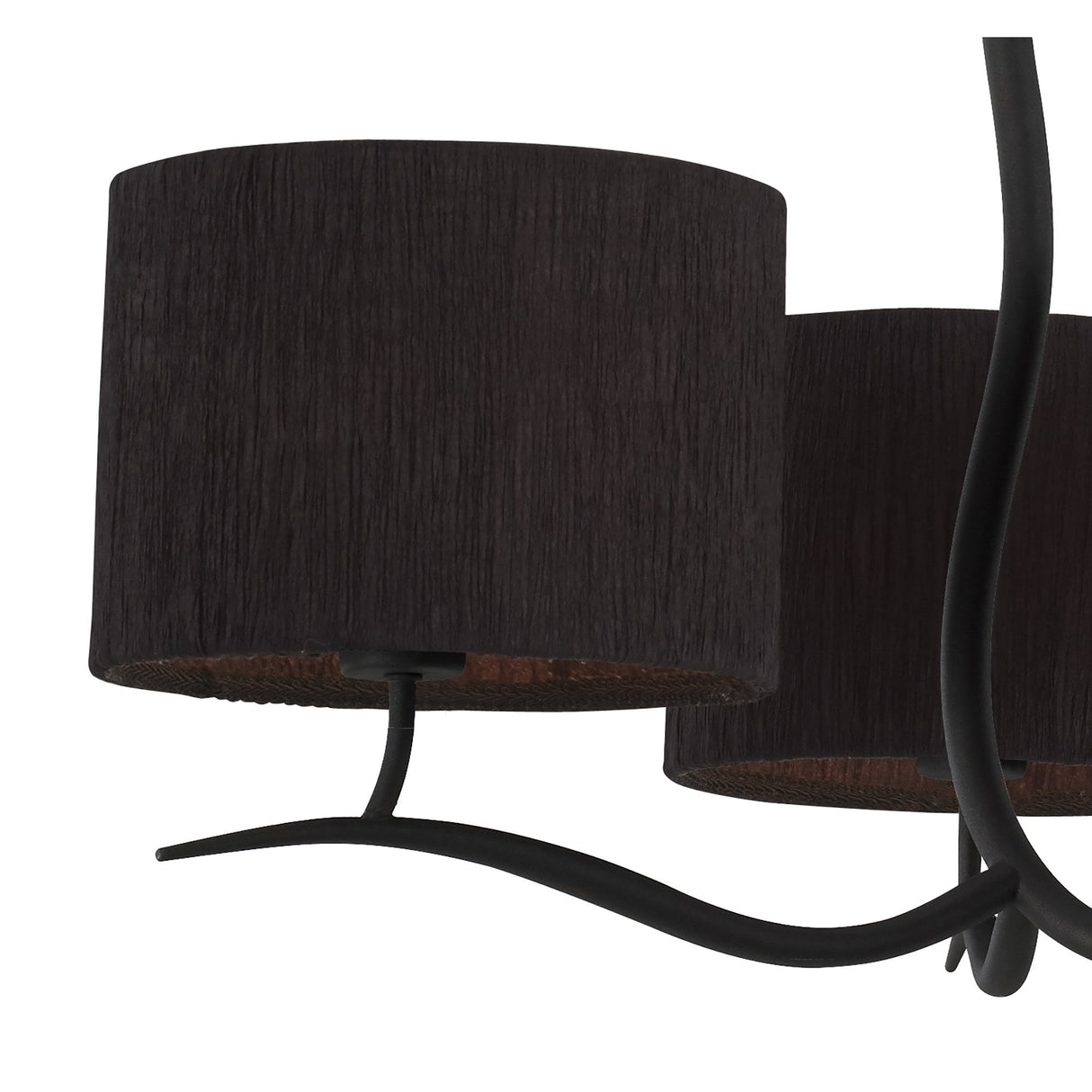 Eve Anthracite Pendant Light with Black Silky Round Shades