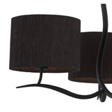 Eve Anthracite Pendant Light with Black Silky Round Shades
