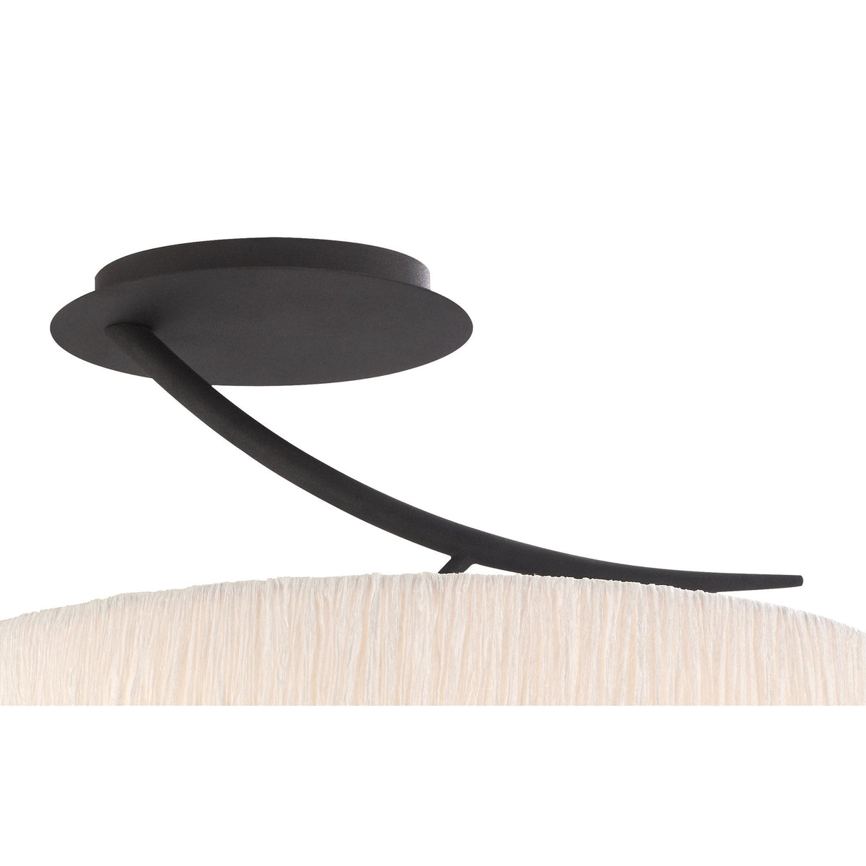 Eve Semi Flush Mount Ceiling Light with Dual E27, Anthracite & White Oval Shade