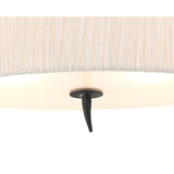 Eve Semi Flush Mount Ceiling Light with Dual E27, Anthracite & White Oval Shade