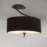Eve Dual Light Semi-Flush Ceiling Fixture in Anthracite with Black Oval Shade
