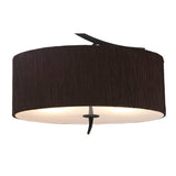 Eve Dual Light Semi-Flush Ceiling Fixture in Anthracite with Black Oval Shade